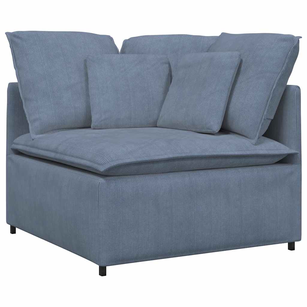 Modularna sofa s jastucima, korduro tkanina, plava