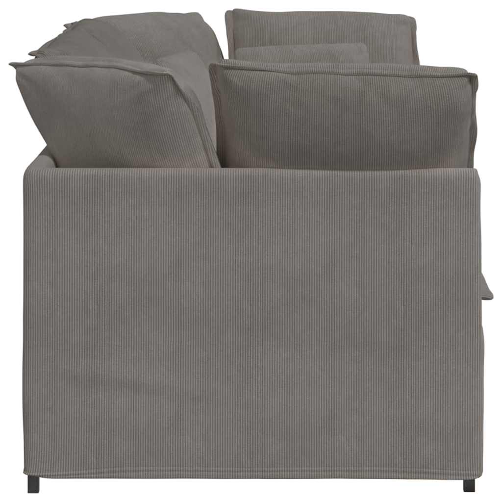 Modularna sofa s jastucima, korduro tkanina, svijetlo siva