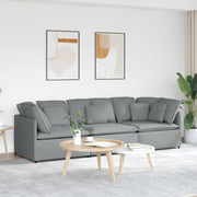 Modularna sofa s jastucima, tkanina, svijetlo siva