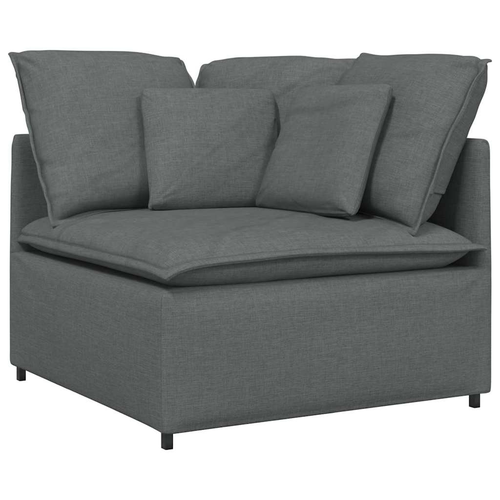 Modularna sofa s jastucima, tkanina, tamno siva