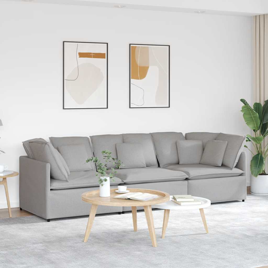 Modularna sofa s jastucima, tkanina, oblak sive boje