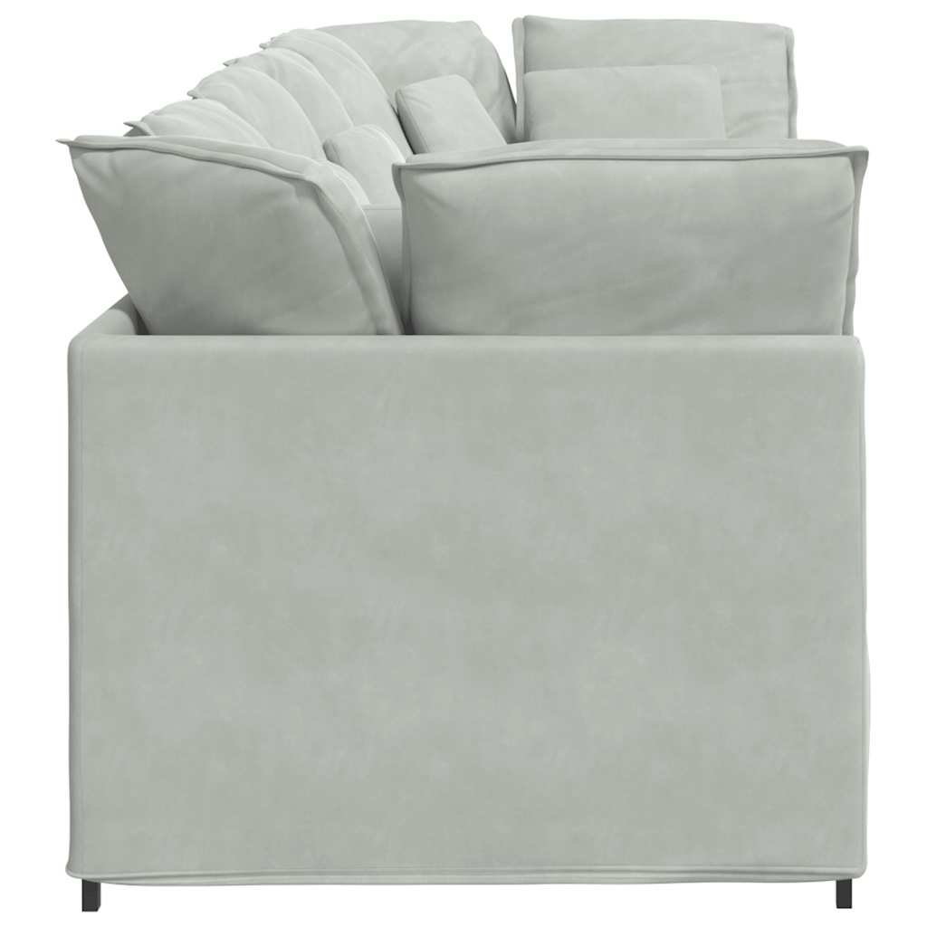 Modularna sofa s jastucima, baršunasta, svijetlosiva