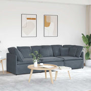 Modularna sofa s jastucima, baršunasta, tamno siva