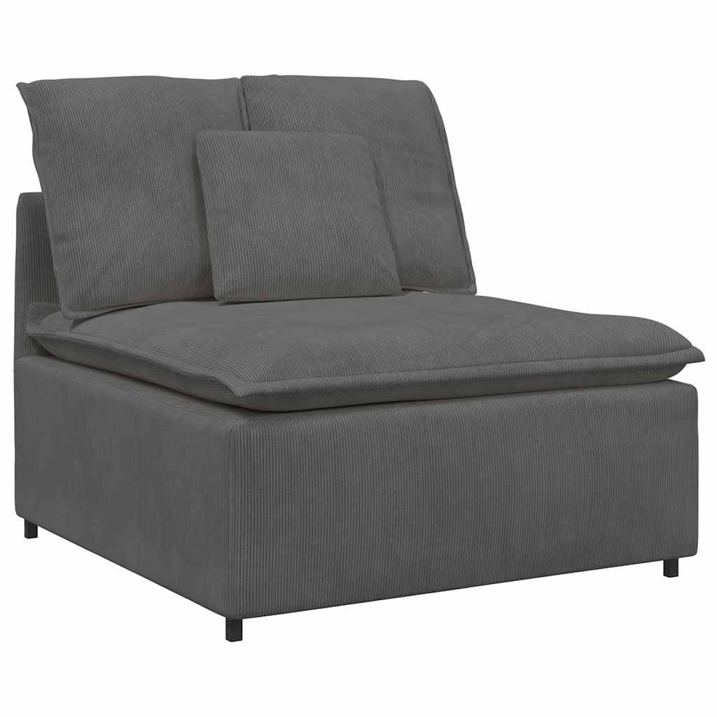 Modularna sofa s jastucima, korduro tkanina, tamno siva