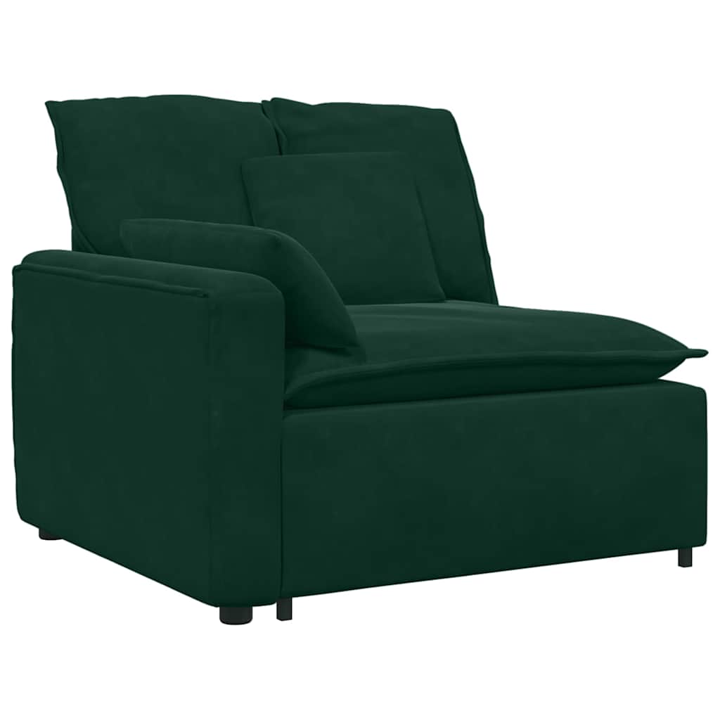 Modularna sofa s jastucima, baršunasta tamnozelena