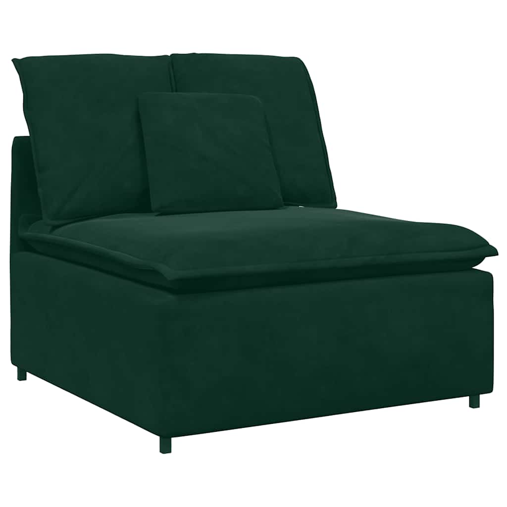 Modularna sofa s jastucima, baršunasta tamnozelena