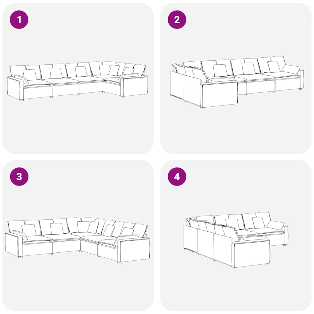 Modularna sofa s jastucima, baršunasta tamnozelena