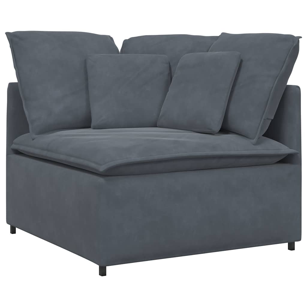 Modularna sofa s jastucima, baršunasta, tamno siva