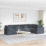 Modularna sofa s jastucima, baršunasta, tamno siva