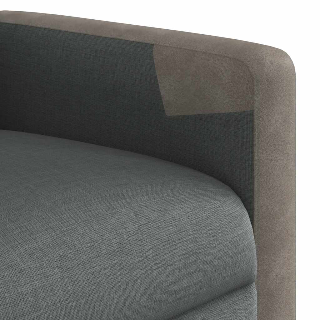Naslonjač na podizanje od tkanine tamnosivi