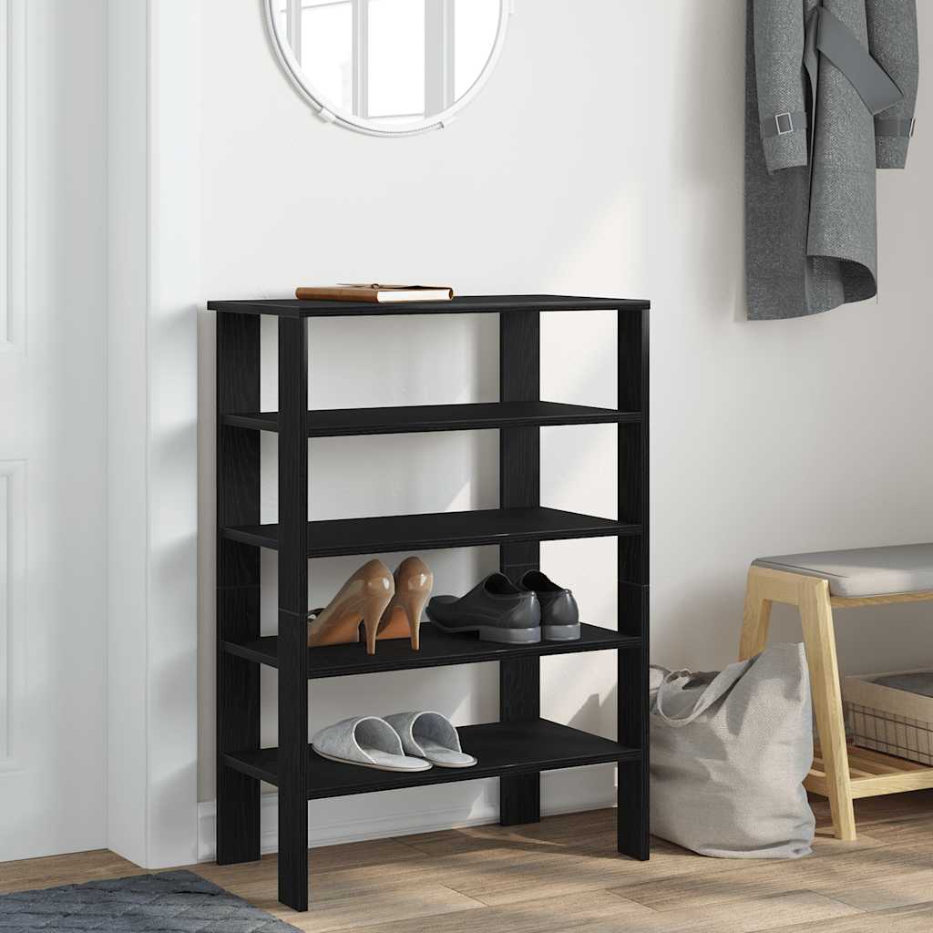 Stalak za cipele crni 61x32x87,5 cm od konstruiranog drva