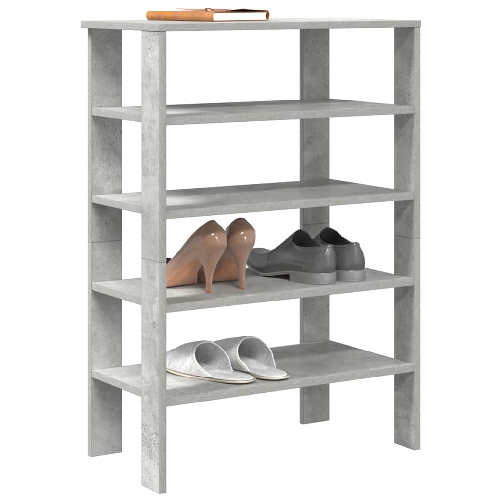 Stalak za cipele boja betona 61x32x87,5 cm konstruirano drvo