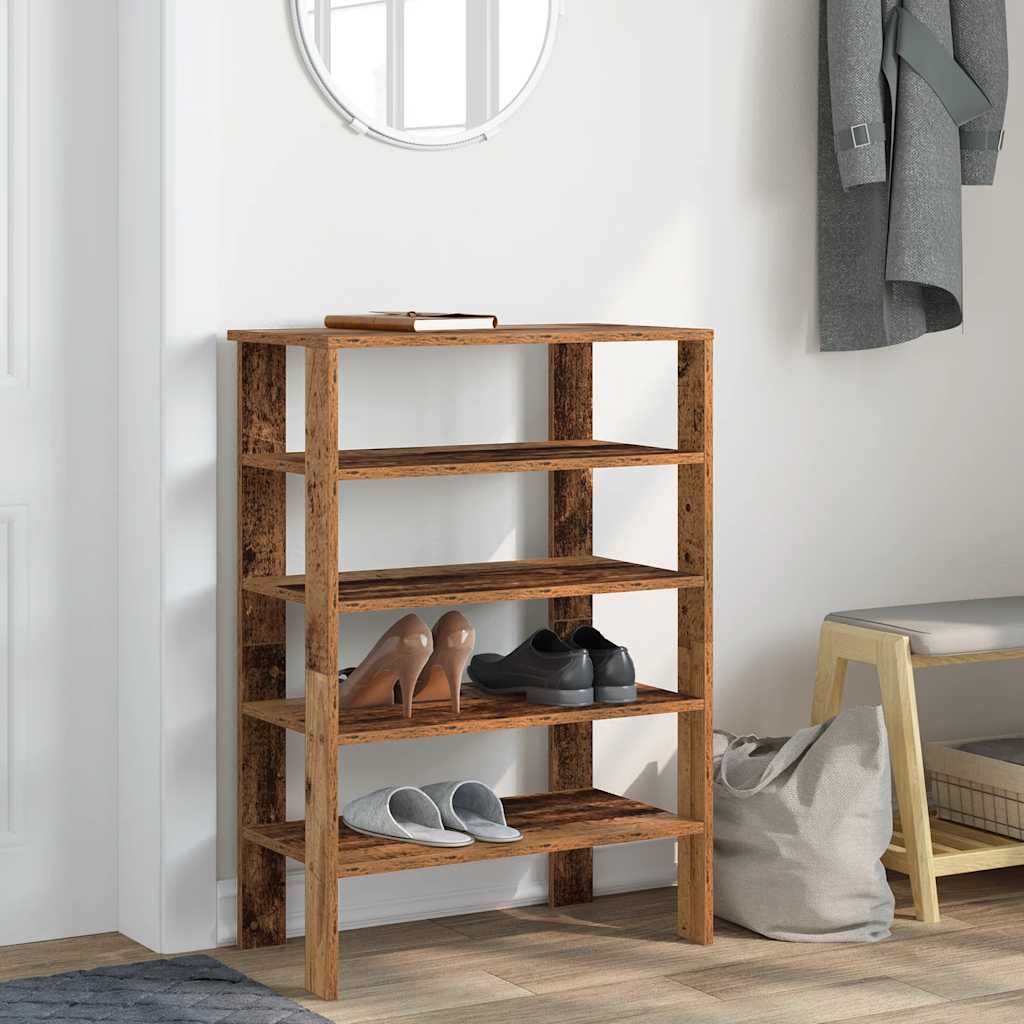 Stalak za cipele boja staro drvo 61x32x87,5cm konstruirano drvo