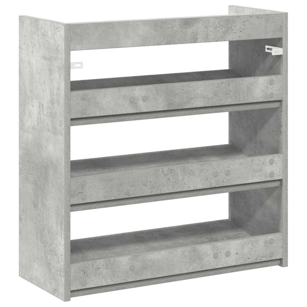 Stalak za cipele boja betona 60x25x62 cm konstruirano drvo