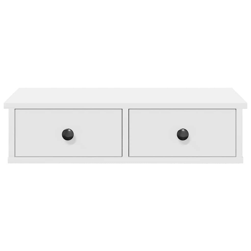 Zidna polica s ladicama bijela 60x28x15 cm konstruirano drvo
