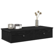 Zidna polica s ladicama crna 80x34x17 cm izrađeno drvo