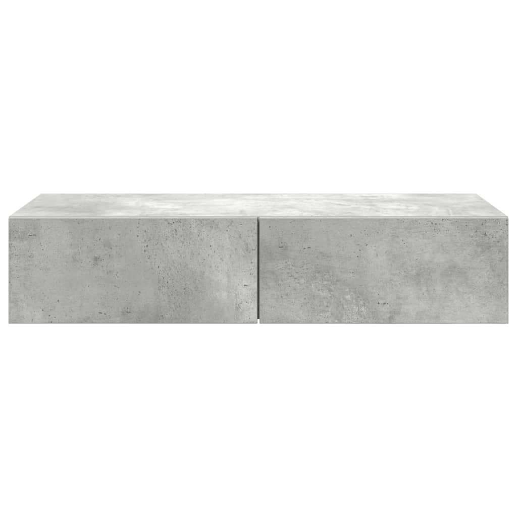Zidna polica s ladicama beton siva 80x33x17cm konstruirano drvo