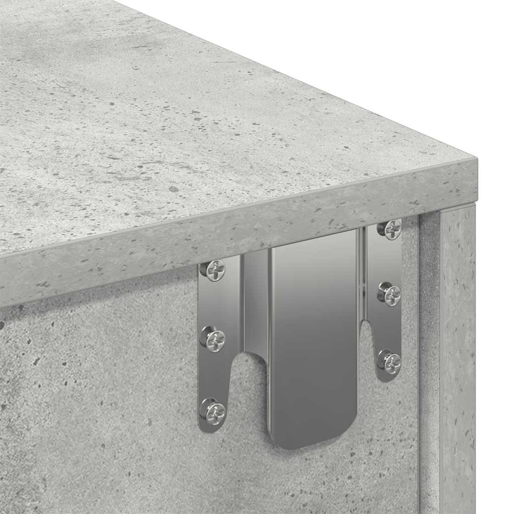Zidna polica s ladicama beton siva 80x33x17cm konstruirano drvo