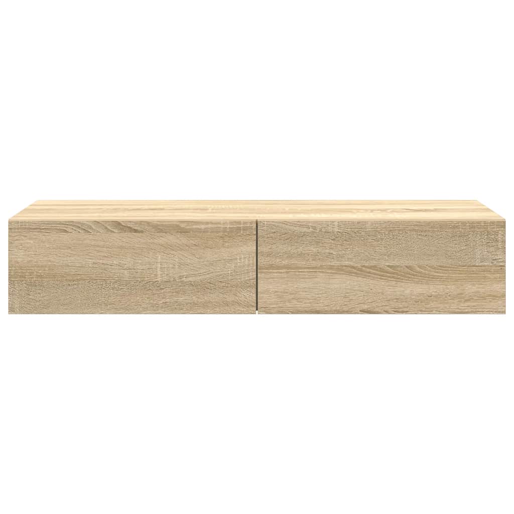 Zidna polica s ladicama sonoma hrast 100x36x19 cm izrađeno drvo