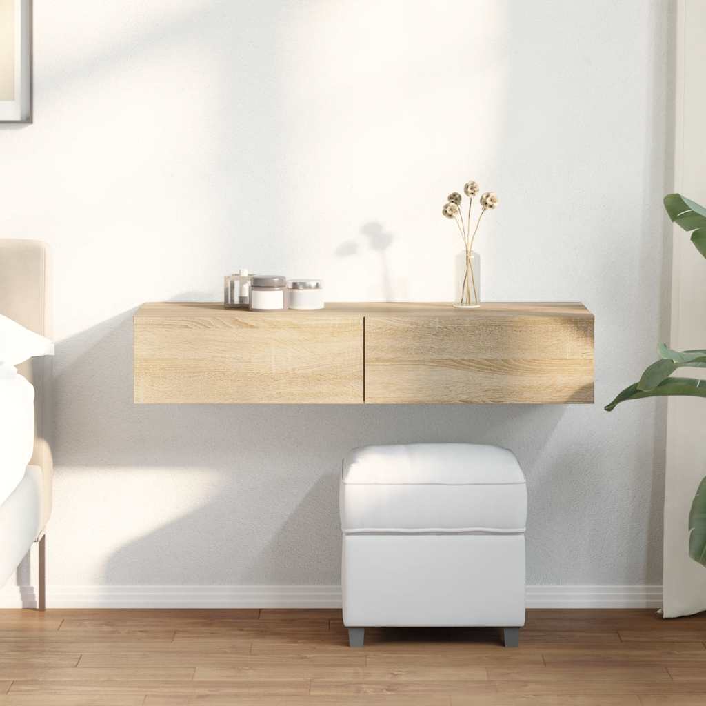 Zidna polica s ladicama sonoma hrast 100x36x19 cm izrađeno drvo
