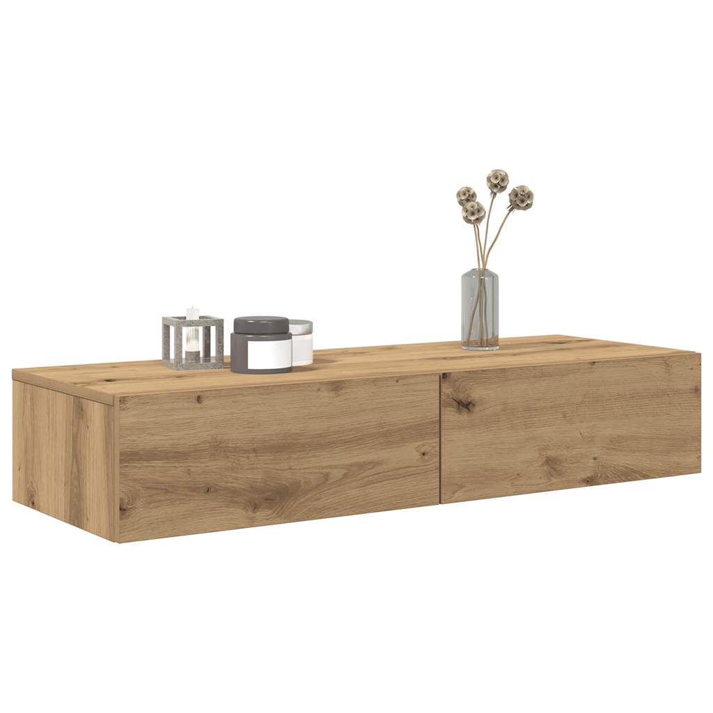 Zidna polica s ladicama umjetnički hrast 100x36x19 cm