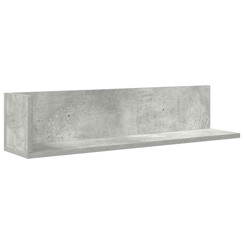 Zidne police 2 kom Beton siva 75x16,5x16,5 cm Konstruirano drvo