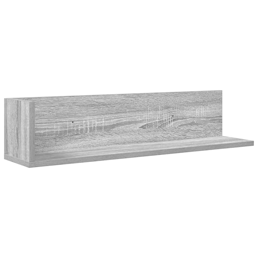 Zidne police 2 kom Siva Sonoma 75x16,5x16,5cm Konstruirano drvo
