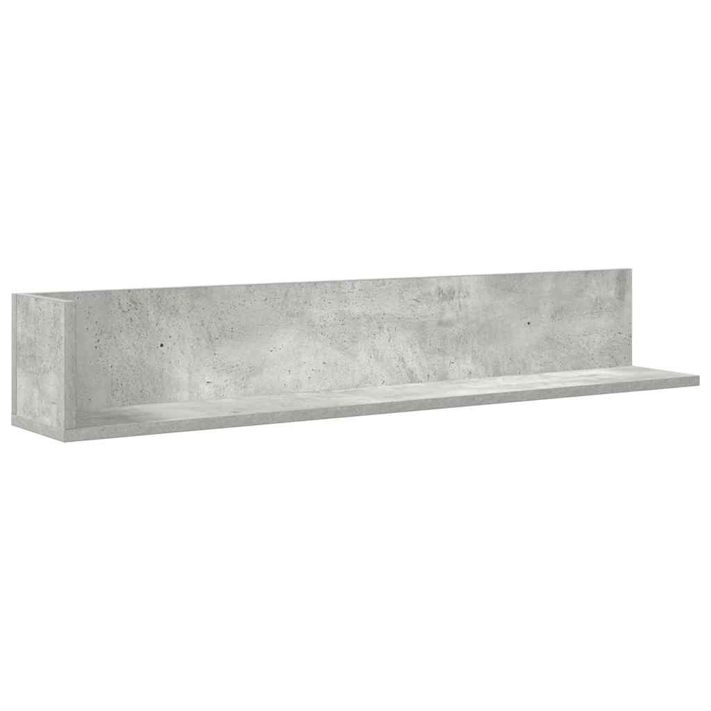 Zidne police 2 kom Beton siva 100x16,5x16,5cm Konstruirano drvo