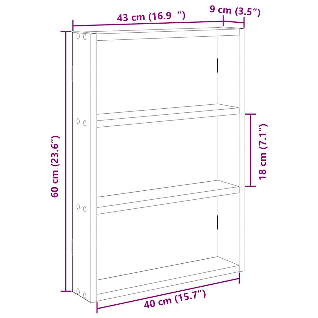 Zidna polica sonoma hrast 43x9x60 cm konstruirano drvo