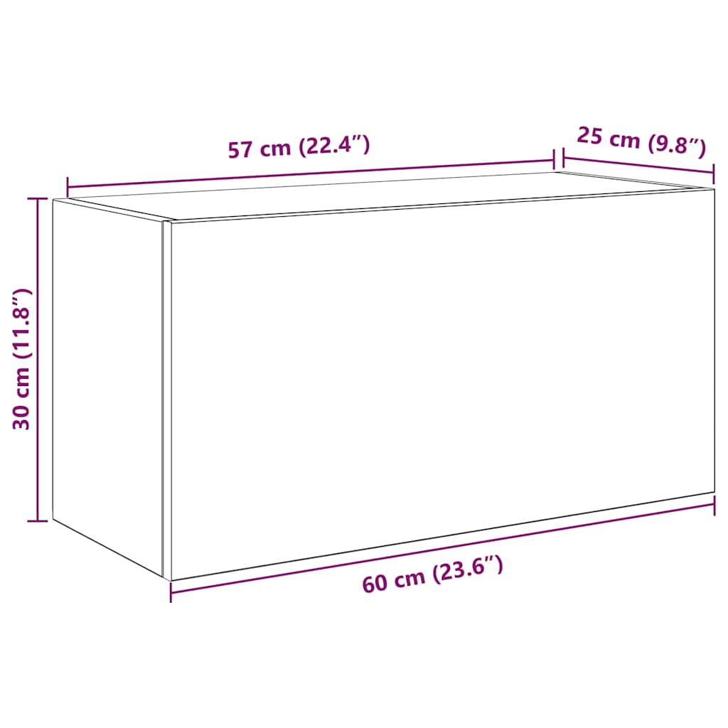 Kupaonski zidni ormarić beton sivi 60x25x30cm konstruirano drvo