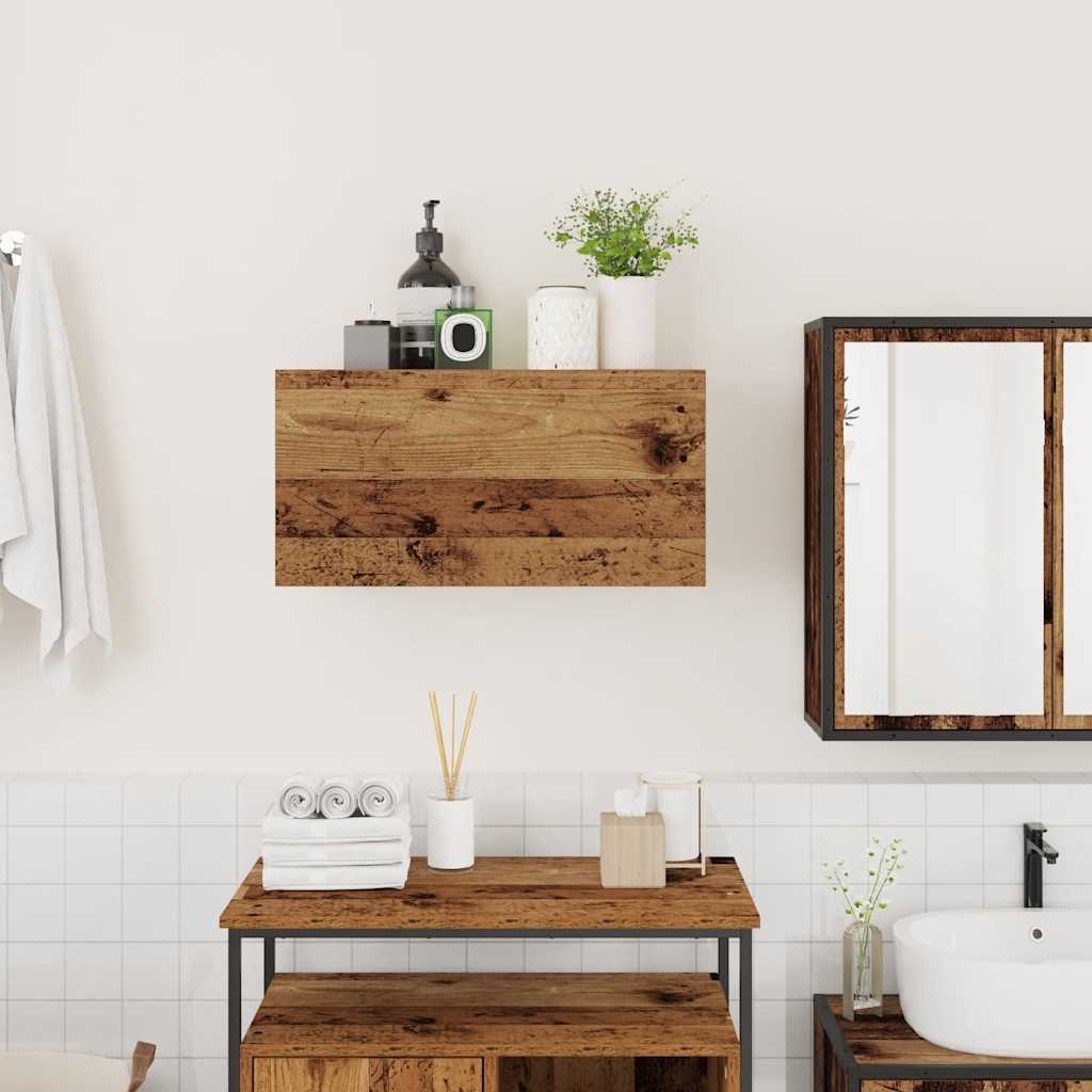 Kupaonski zidni ormarić staro drvo 60x25x30cm konstruirano drvo