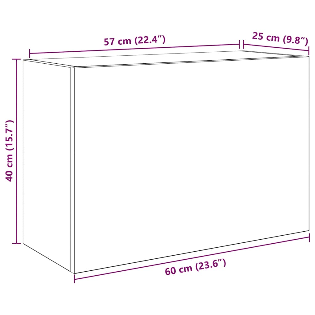 Kupaonski zidni ormarić sonoma hrast 60x25x40 cm izrađeno drvo