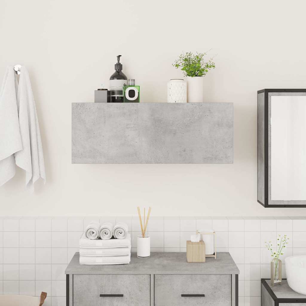 Kupaonski zidni ormarić beton sivi 80x25x30cm konstruirano drvo