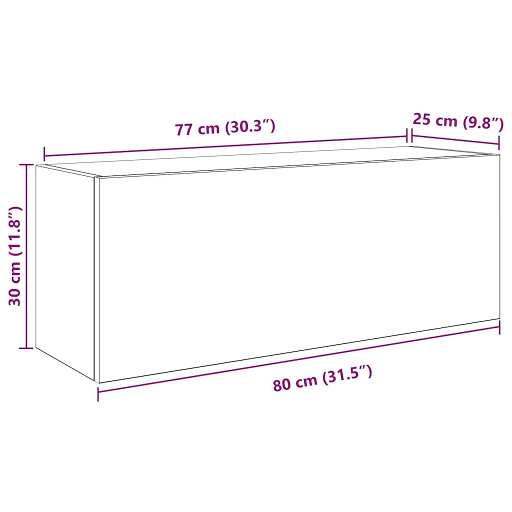 Kupaonski zidni ormarić dimljeni hrast 80x25x30 cm
