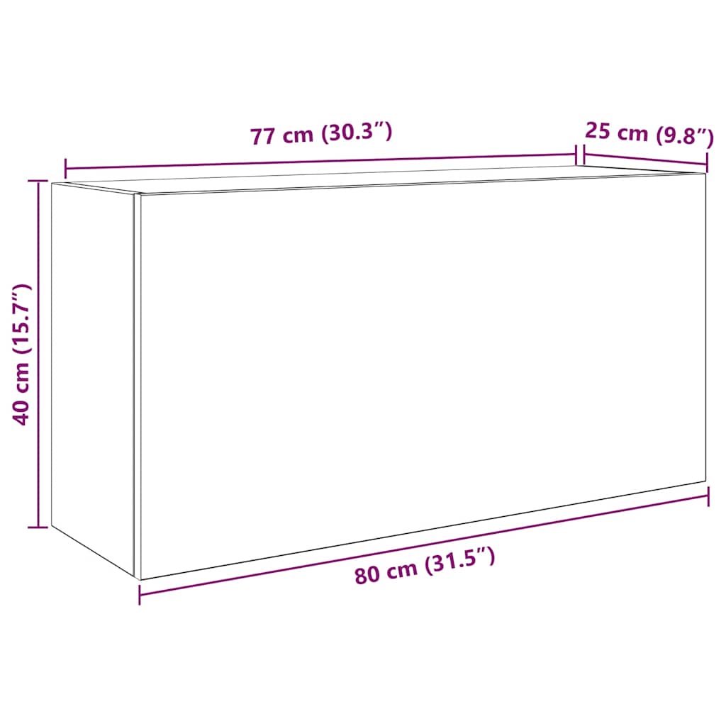 Kupaonski zidni ormarić sivi Sonoma 80x25x40 cm izrađeno drvo