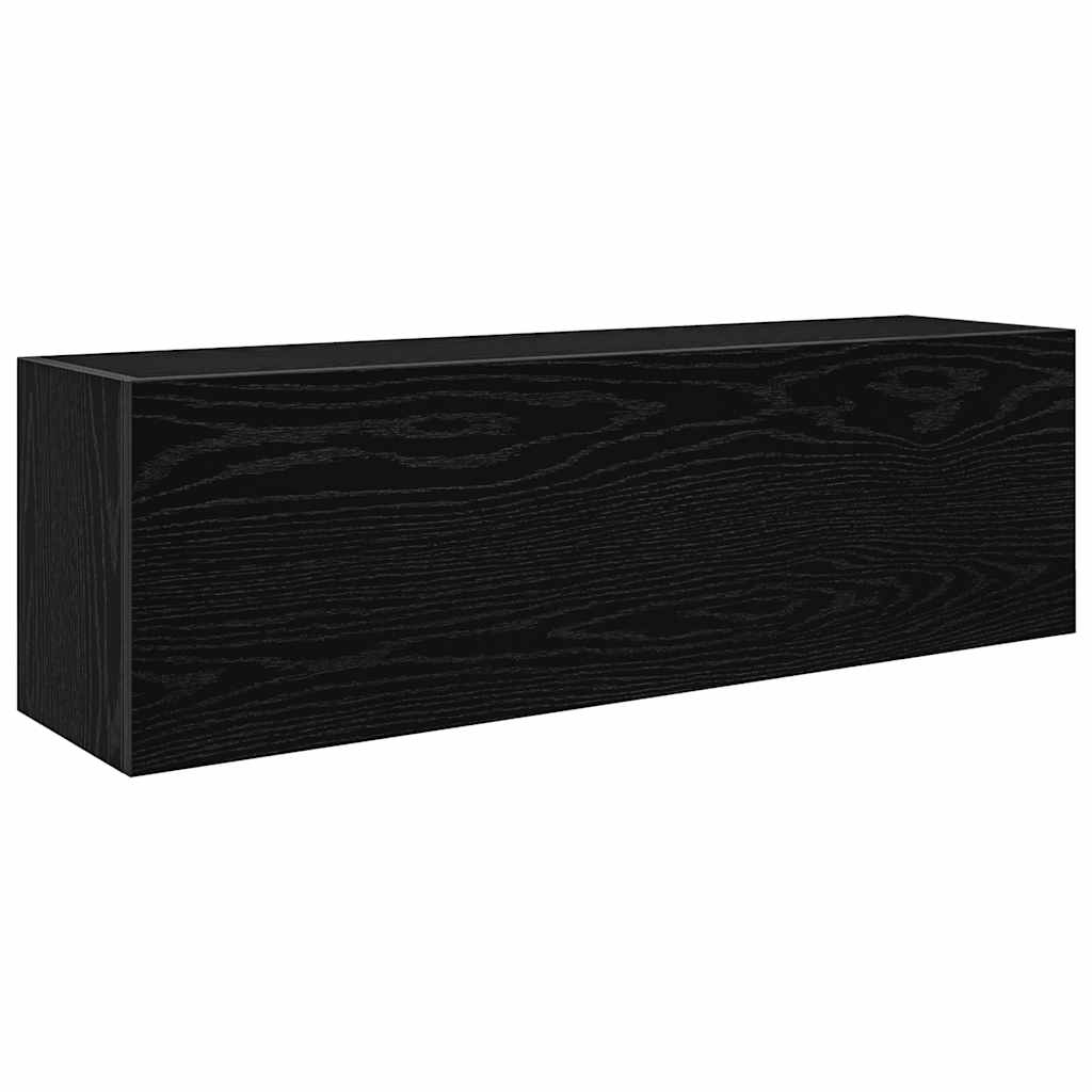 Kupaonski zidni ormarić crni 100x25x30 cm izrađeno drvo