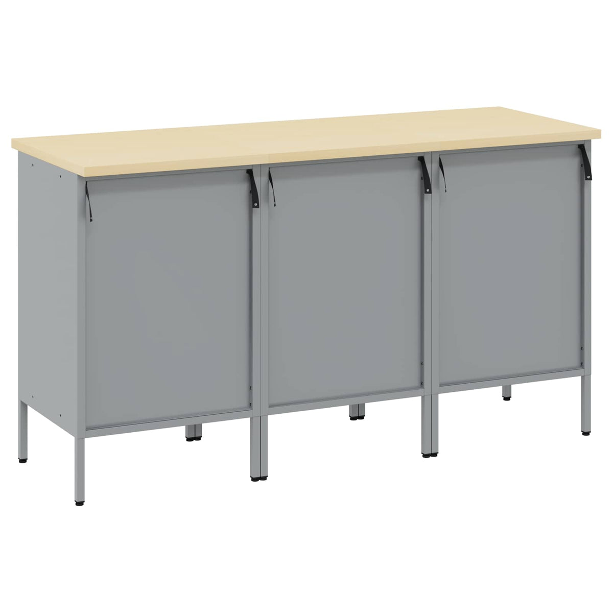 Radni ormar s ladicama 3 kom. Crna i Siva 150 x 55 x 85 cm