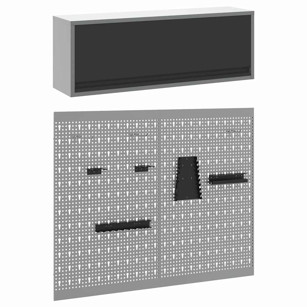 Set ormara za alate 3 pcs Crna Čelik s prahom premazan