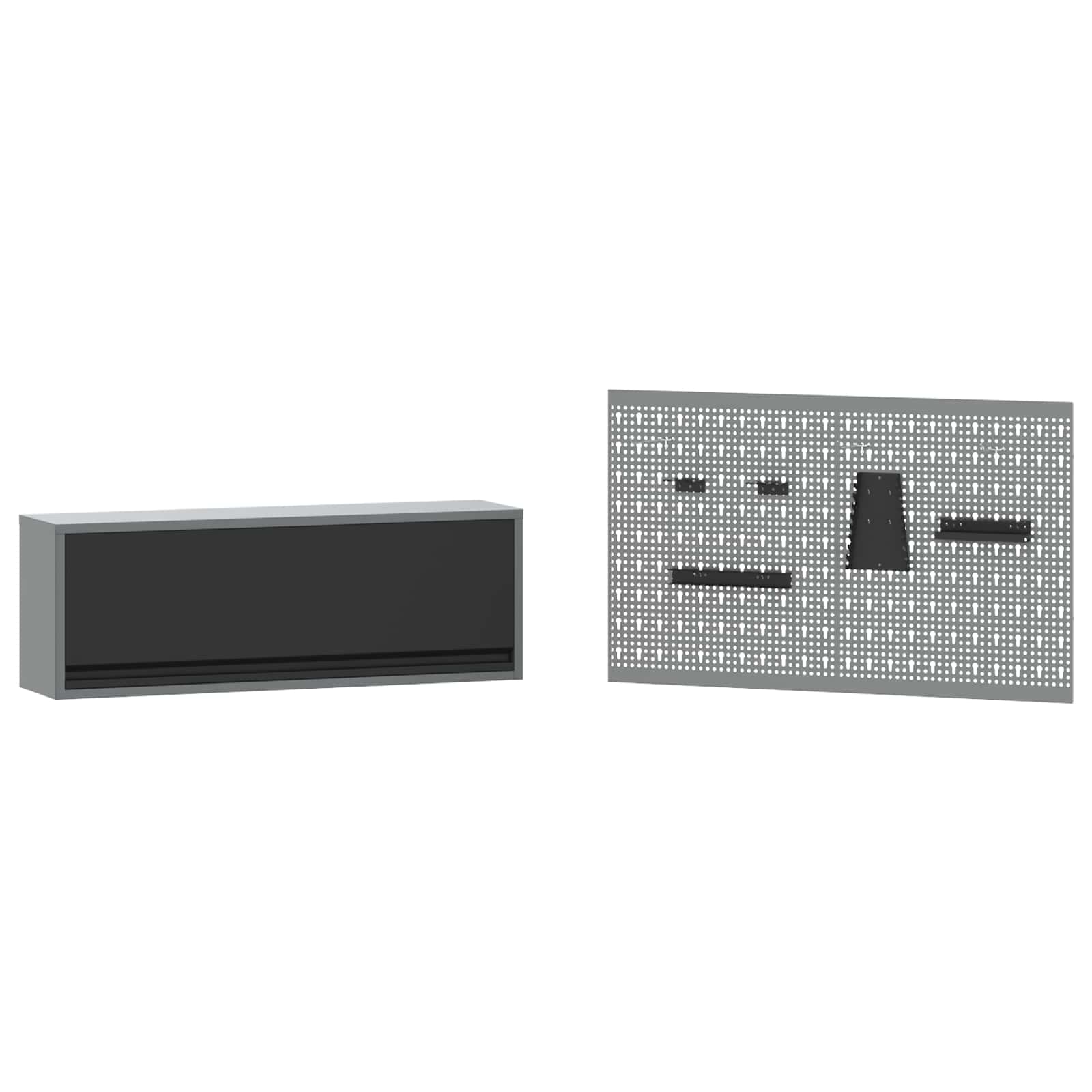 Set radnih ormarića s ladicama s policom s pohranom 5 pcs Crna