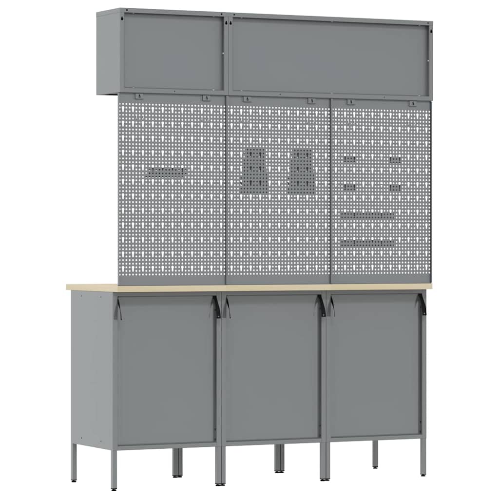 Set radnih ormarića s ladicama s pohranom 8 kom. Crna
