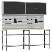 Set radnog stola 8 kom. Crna i Siva Čelik s prahom premazan