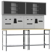 Set radnog stola 8 kom. Crna i Siva Čelik s prahom premazan