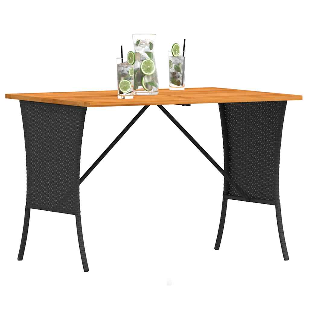 Vrtni stol s pločom od akacije crne boje 105x75x72 cm poliratan