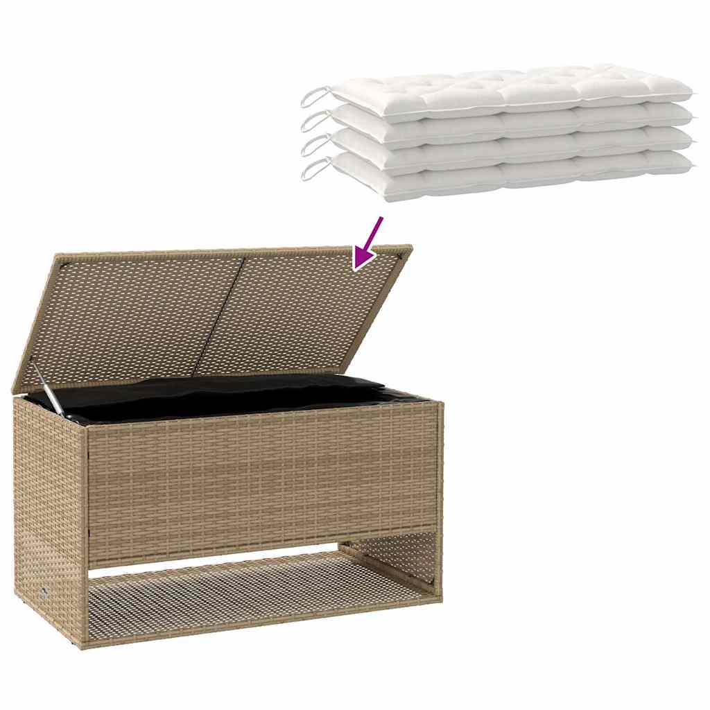 Vanjska kutija za jastuke bež 100x55x55,5 cm poli ratan
