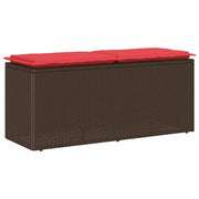 Vrtna klupa s jastukom smeđa 110x40x44 cm od poliratana