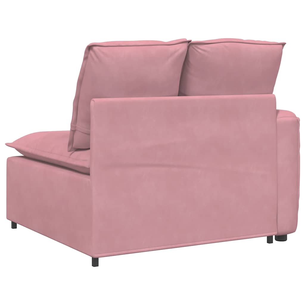 Modularni kauč s naslonom za ruke i jastucima, ružičasti 100 cm