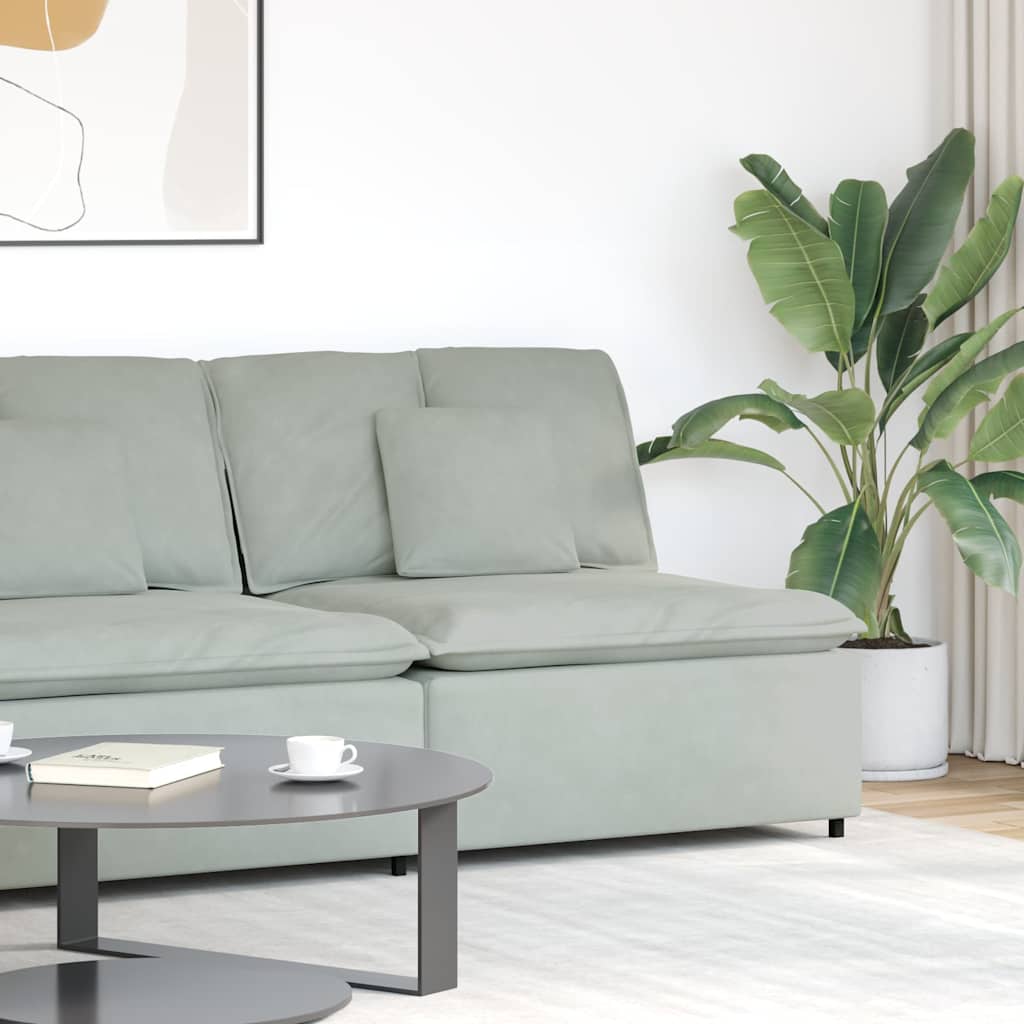 Modularni Sofa Centralni Modul s Jastucima Svijetlosivi 100 cm