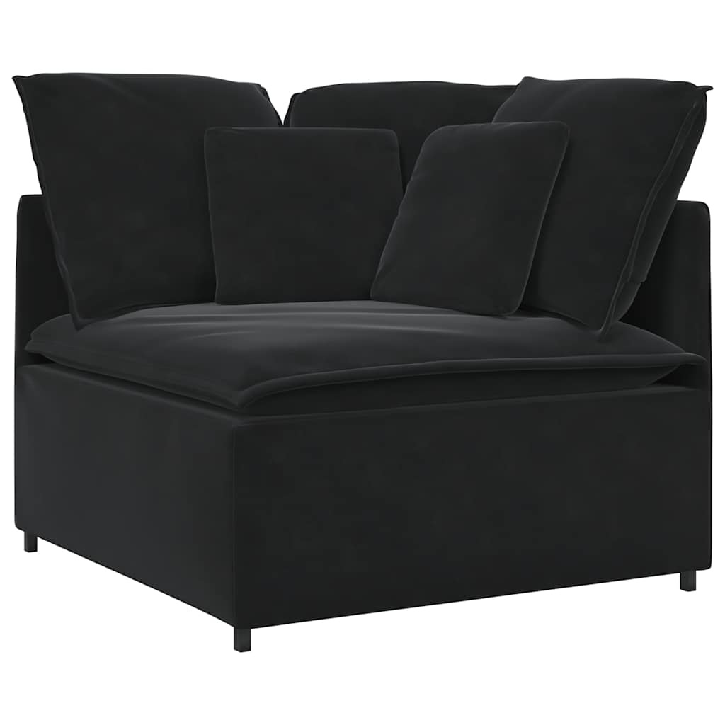 Modularna Kutna Sofa s Jastucima Crna 100 cm