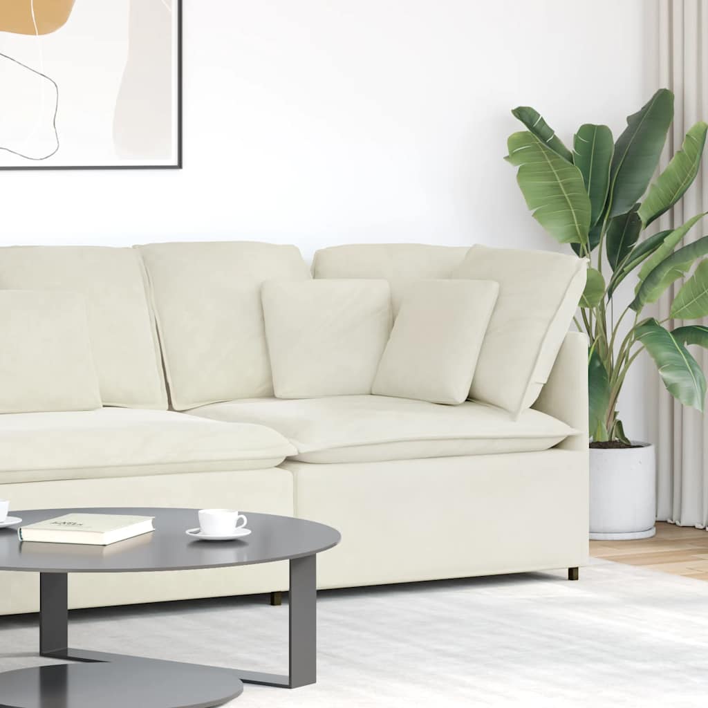 Modularni kutni kauč s jastucima krem boje 100 cm
