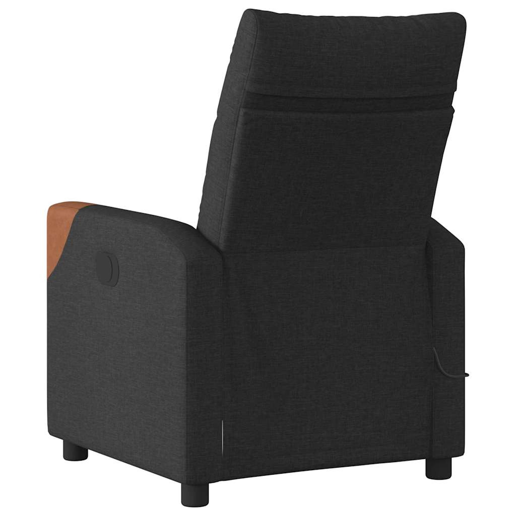 Masažni naslonjač od tkanine crni